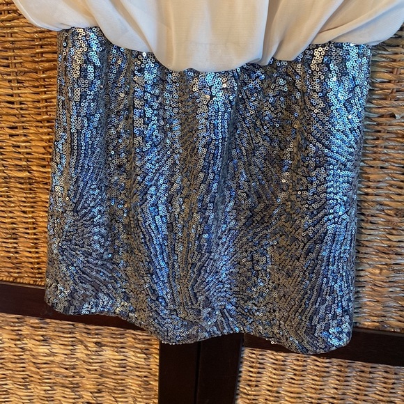 Love Reign Small Tan and sequence cocktail dress. - Picture 3 of 8